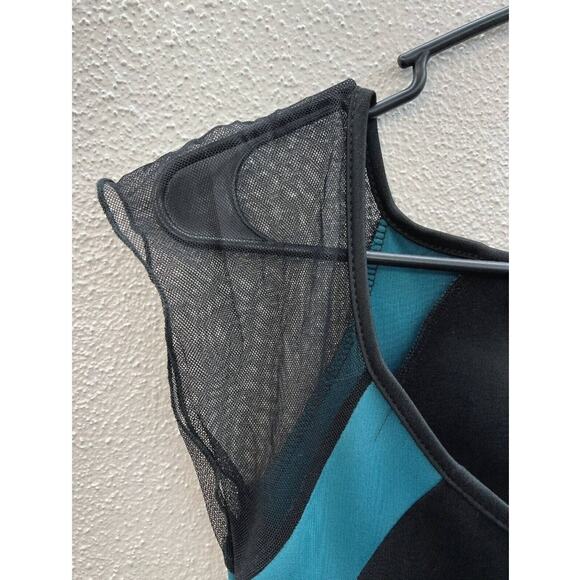 Womens Annabelle Dress Size Small Black and Teal Short Mesh Sleeve - Picture 3 of 12